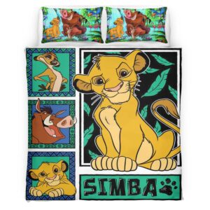 Housse De Couette Hakuna Matata Le Roi Lion Personnages 4 Parure de lit Ensemble De Literie