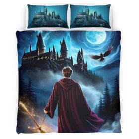 Housse De Couette Harry Potter et l’École de Poudlard Parure de lit Ensemble De Literie