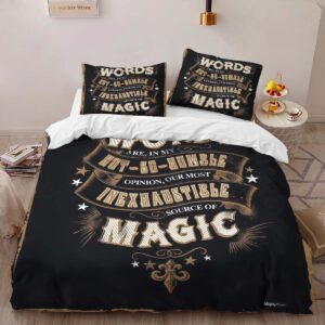 Alternative view of Housse De Couette Harry Potter Dumbledore Citation « Les mots sont notre source de magie la plus inépuisable » Parure de lit Ensemble De Literie