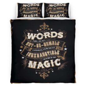 Housse De Couette Harry Potter Dumbledore Citation « Les mots sont notre source de magie la plus inépuisable » Parure de lit Ensemble De Literie