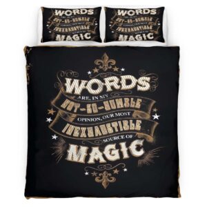 Housse De Couette Harry Potter Dumbledore Citation « Les mots sont notre source de magie la plus inépuisable » Parure de lit Ensemble De Literie