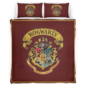 Housse De Couette Logo École de Poudlard Harry Potter Style Spécial Parure de lit Ensemble De Literie