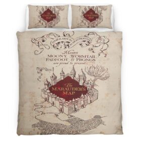 Housse De Couette Harry Potter Carte du Maraudeur « Je jure solennellement » Parure de lit Ensemble De Literie