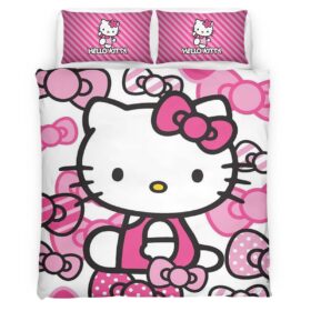 Housse De Couette Hello Kitty Rose 01 Parure de lit Ensemble De Literie