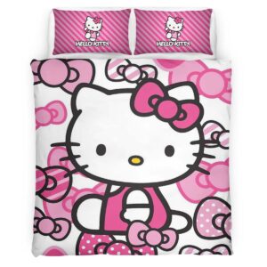 Housse De Couette Hello Kitty Rose 01 Parure de lit Ensemble De Literie