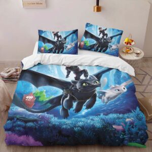 Alternative view of Housse De Couette Dragons Krokmou et Harold 3 Parure de lit Ensemble De Literie