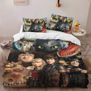 Alternative view of Housse De Couette Dragons Tous les personnages 2 Parure de lit Ensemble De Literie