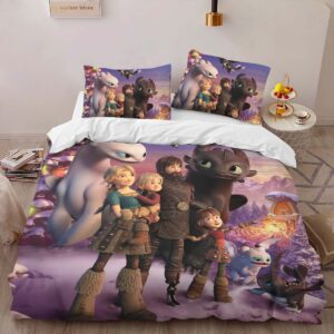Alternative view of Housse De Couette Dragons Tous les personnages 4 Parure de lit Ensemble De Literie