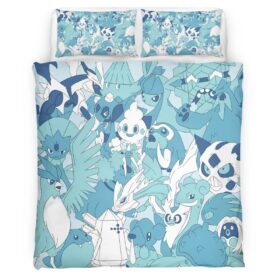 Housse De Couette Pokémon Type Glace Parure de lit Ensemble De Literie