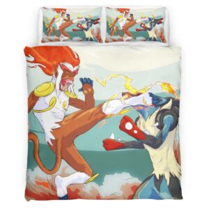 Housse De Couette Simiabraz contre Méga-Lucario Parure de lit Ensemble De Literie