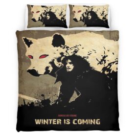 Housse De Couette Jon Snow Maison Stark « Winter Is Coming » Parure de lit Ensemble De Literie