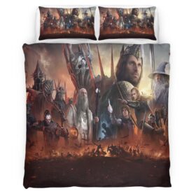 Housse De Couette Personnages Le Seigneur des Anneaux 2 Parure de lit Ensemble De Literie