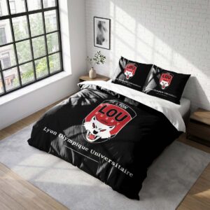 Housse De Couette Lou Lyon Olympique Universitaire Rugby Club Parure de lit Ensemble De Literie Rugby - Model 06