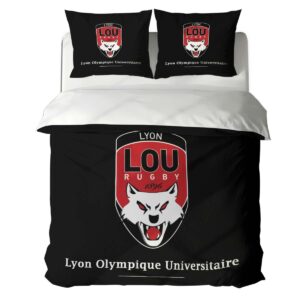 Alternative view of Housse De Couette Lou Lyon Olympique Universitaire Rugby Club Parure de lit Ensemble De Literie Rugby - Model 06
