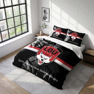 Housse De Couette Lou Lyon Olympique Universitaire Rugby Club Parure de lit Ensemble De Literie Rugby - Model 11
