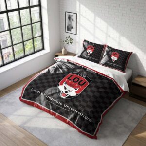Housse De Couette Lou Lyon Olympique Universitaire Rugby Club Parure de lit Ensemble De Literie Rugby - Model 12