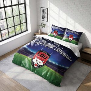 Housse De Couette Lou Lyon Olympique Universitaire Rugby Club Parure de lit Ensemble De Literie Rugby - Model 13