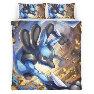Housse De Couette Lucario Pokémon 15 Parure de lit Ensemble De Literie