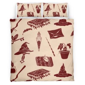 Housse De Couette Objets Magiques Harry Potter – Choixpeau, Lettre de Poudlard Parure de lit Ensemble De Literie