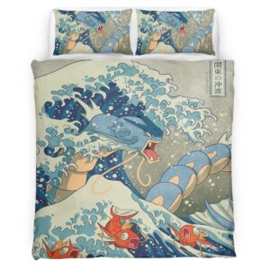 Housse De Couette Magicarpe et Léviator Pokémon 2 Parure de lit Ensemble De Literie