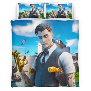 Housse De Couette Midas Fortnite Skin Stylé Parure de lit Ensemble De Literie