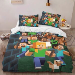 Alternative view of Housse De Couette Minecraft Personnages Héros et Ennemis Parure de lit Ensemble De Literie