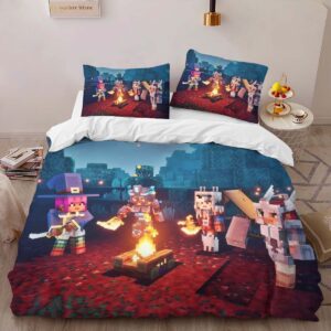 Alternative view of Housse De Couette Minecraft Alliés Forêt Sombre & Nether Corrompu Parure de lit Ensemble De Literie