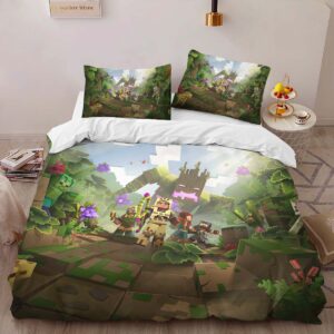 Alternative view of Housse De Couette Minecraft Personnages Biome Forêt Chêne & Bouleau Parure de lit Ensemble De Literie