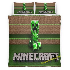 Housse De Couette Minecraft Creeper Classique Mécontent Parure de lit Ensemble De Literie