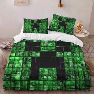 Alternative view of Housse De Couette Minecraft Visage de Creeper 2 Parure de lit Ensemble De Literie