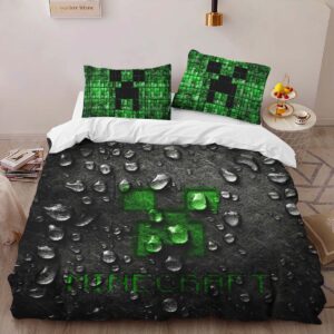 Alternative view of Housse De Couette Minecraft Visage de Creeper 3 Parure de lit Ensemble De Literie