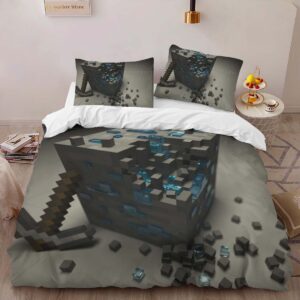 Alternative view of Housse De Couette Minecraft Minerai de Diamant Parure de lit Ensemble De Literie