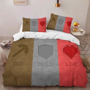 Alternative view of Housse De Couette Minecraft Dig Build Live Parure de lit Ensemble De Literie