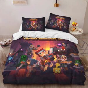 Alternative view of Housse De Couette Minecraft Dungeons – Tous les Personnages Parure de lit Ensemble De Literie