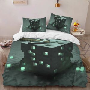 Alternative view of Housse De Couette Minecraft Minerai d’Émeraude Parure de lit Ensemble De Literie