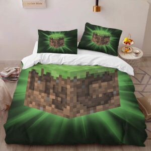 Alternative view of Housse De Couette Minecraft Bloc d’Herbe Parure de lit Ensemble De Literie