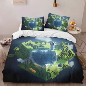 Alternative view of Housse De Couette Minecraft Biome Montagne – Planète Minecraft Parure de lit Ensemble De Literie