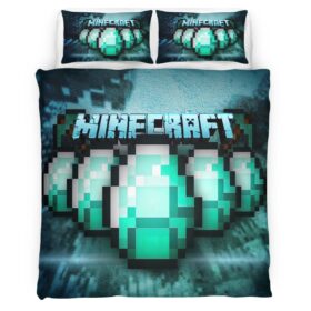 Housse De Couette Minecraft Œuf d’Apparition Parure de lit Ensemble De Literie