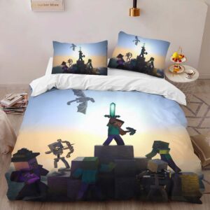 Alternative view of Housse De Couette Minecraft Steve dans l’End – Combat final Parure de lit Ensemble De Literie