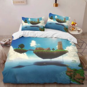 Alternative view of Housse De Couette Minecraft Biome de l’End – Îles de l’End et Mod Aether Parure de lit Ensemble De Literie