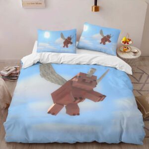 Alternative view of Housse De Couette Minecraft Quand les cochons volent Parure de lit Ensemble De Literie