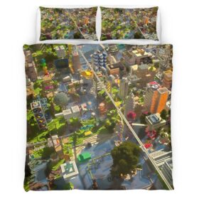 Housse De Couette Minecraft Monde 1 Parure de lit Ensemble De Literie