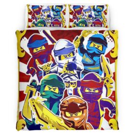 Housse De Couette Ninjago – Combat Maîtres du Spinjitzu Parure de lit Ensemble De Literie