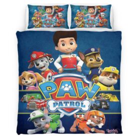 Housse De Couette Pat’ Patrouille Tous les personnages 1 Parure de lit Ensemble De Literie