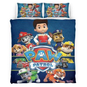 Housse De Couette Pat’ Patrouille Tous les personnages 1 Parure de lit Ensemble De Literie