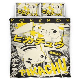 Housse De Couette Pikachu Pokémon 10 Parure de lit Ensemble De Literie