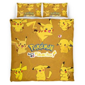 Housse De Couette Pikachu Pokémon 2 Parure de lit Ensemble De Literie