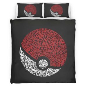 Housse De Couette Poké Ball Pikachu Pokémon Parure de lit Ensemble De Literie