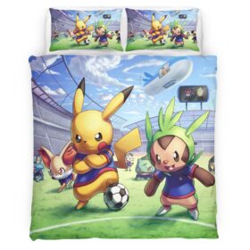 Housse De Couette Pikachu Football Pokémon 2 Parure de lit Ensemble De Literie