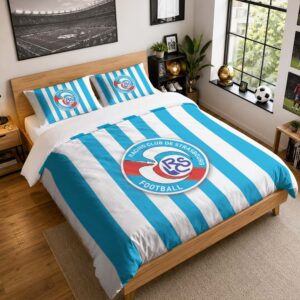 Housse De Couette RC Strasbourg Alsace 14 Parure de lit Ensemble De Literie - RCSA Ligue 1